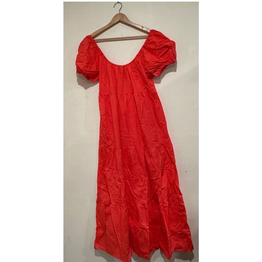 Wild Fable Puff Sleeve Corral Long Dress Size Small  Women Spring